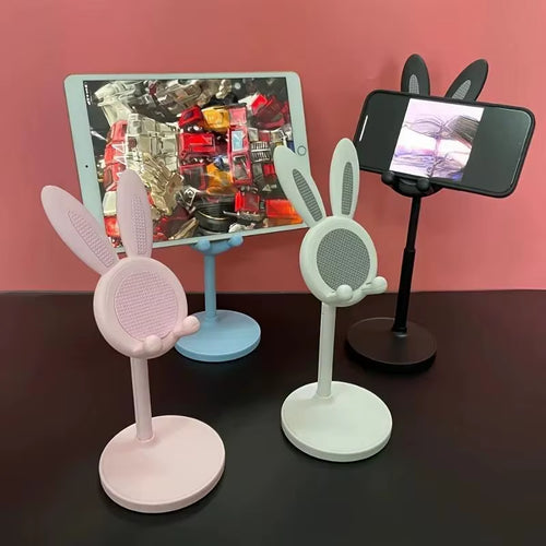 Cute Rabbit Mobile Phone Stand Adjustable Desktop Holder for Iphone Samsung Xiaomi Ipad Switch Desk Office Home Portable Stand